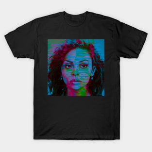 Outstanding - Neon Portrait Glitch Art T-Shirt